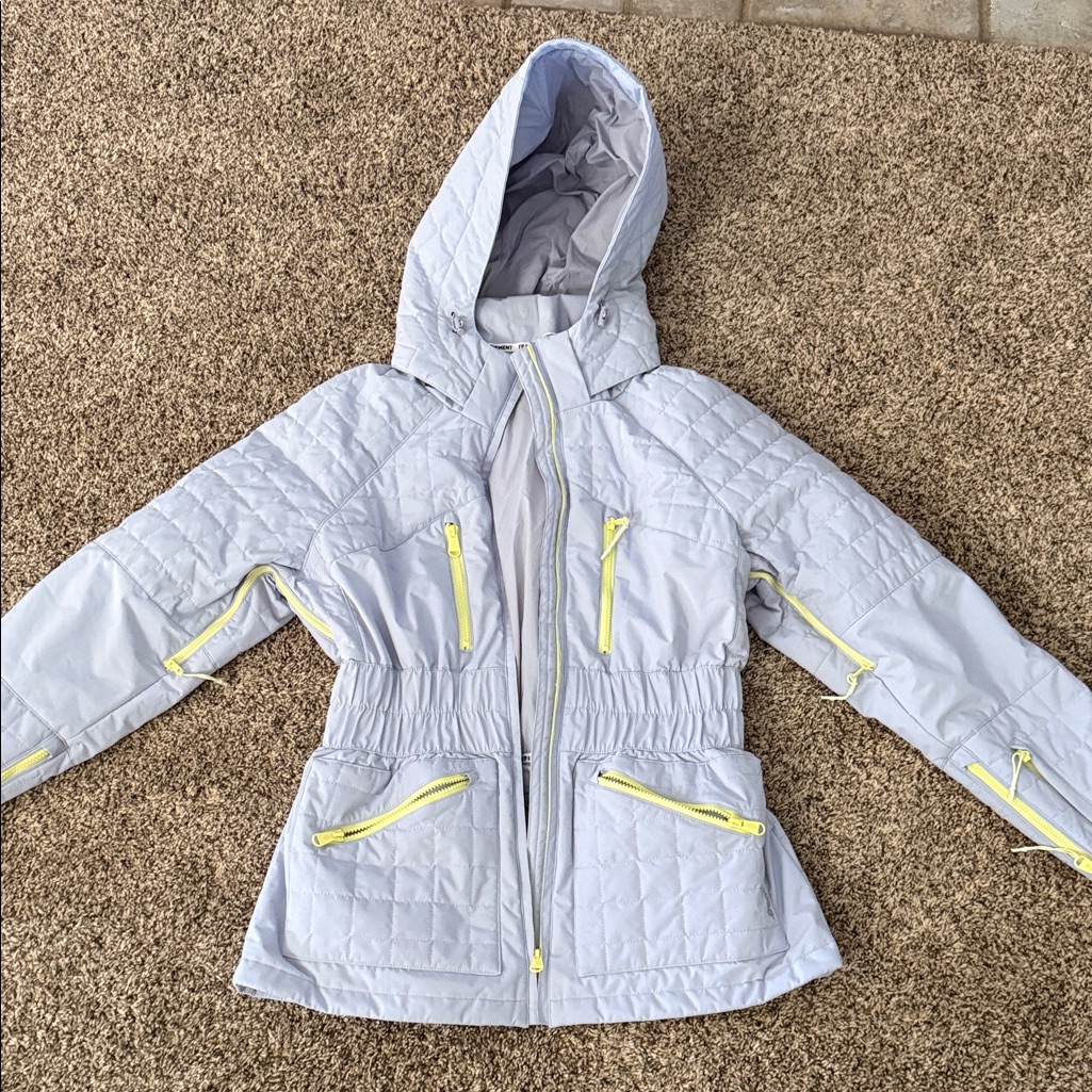 Free People All Prepped Out Hooded Jacket - Purple With Yellow Accents Nwot